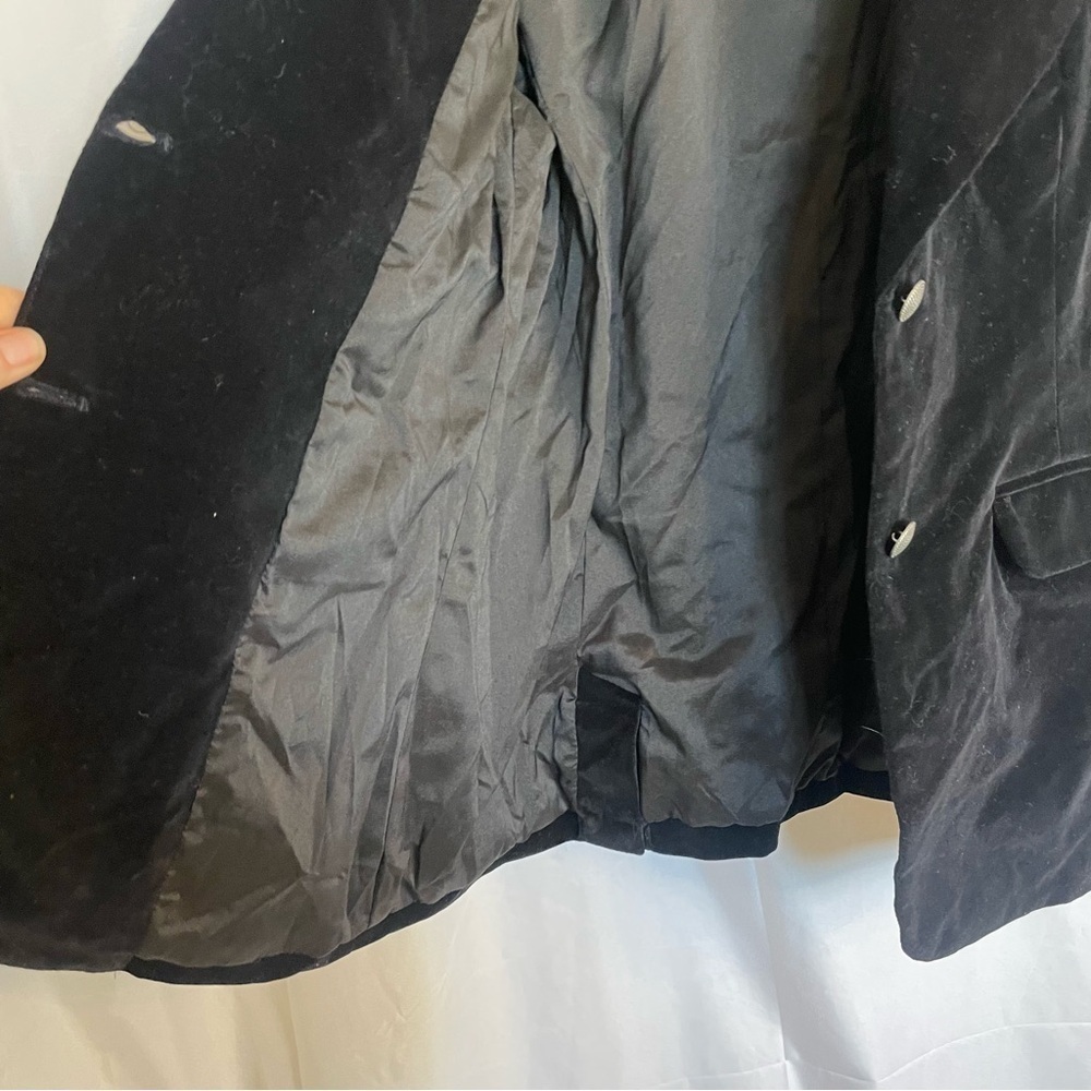 DIANE GILMAN Women’s Velvety Black Blazer Silver Button Sport Coat Jacket Small‎ - Picture 7 of 11